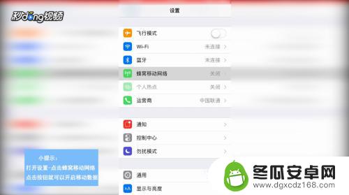 苹果手机数据哪里打开 苹果手机移动数据开关在哪里